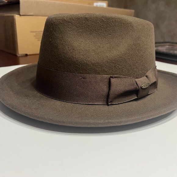 Scala Bristol Soft Wool Fedora Hat in Brown, Size Large - Picture 6 of 10